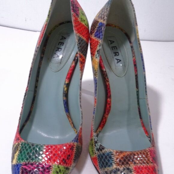 Area Women's Olivia Pump Mulit color patchwork Heels Pumps 37 Patchwork Python - Picture 10 of 12